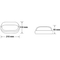 G & L Handels GmbH Utomhusvägglampa 400180, aluminium/glas, längd 21 cm, IP54