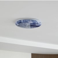 Lindby LED-taklampa Orbi, 48 cm, blå/vit, plast