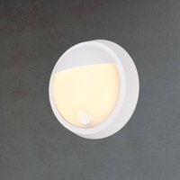 Briloner LED-utomhusvägglampa 3784016, vit, touchdimmer, Ø 17 cm
