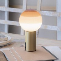 Lampe à poser rechargeable MARSET Dipping Light, crème/laiton, à intensité