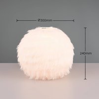 Reality Leuchten Furry table lamp, height 24 cm, sand-coloured, synthetic plush