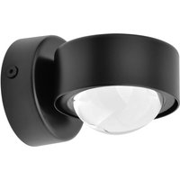 Lindby väggspotlight Jyla, svart, 3.000 K, nedåtriktad, lins