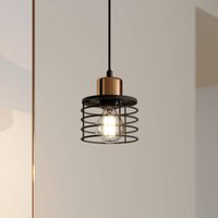 HELam Suspension Edison en noir/cuivre, à 1 lampe