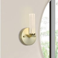 Searchlight LED-badrumsvägglampa Aberdeen, höjd 24 cm, mässingsfärgat metall