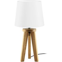 HerzBlut Elli table lamp, oiled knotty oak/white