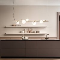 Masiero Posy Bil6 pendant light, 6-bulb, Murano glass
