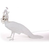 SELETTI Lampe déco LED Peacock Lamp blanche, cristal verre