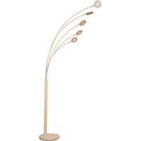 FISCHER & HONSEL LED-golvlampa Dent, sandfärgad Höjd 225 cm, CCT, 5 lampor.