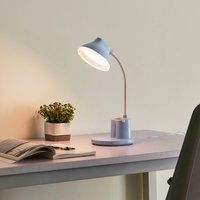 Lindby LED-bordslampa Zephyra, blå, CCT, dimbar