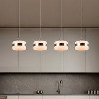 Trio Lighting Dios LED hanging light, nickel-coloured, length 85 cm, CCT, 4-bulb
