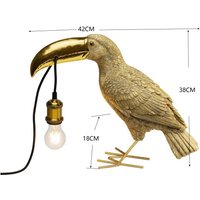 KARE bordslampa Toucan, guldfärgad, 42 cm hög, E27