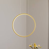 Milagro Lighting LED pendant light Saturno vertical, gold, Ø 50 cm, metal