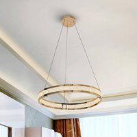 Schuller Valencia LED-pendellampa Lorian, guldfärgad, Ø 60 cm, metall