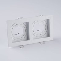 Searchlight Inbyggnadslampa Grid Two, 2 lampor, vit, 18,5x10 cm, aluminium, GU10