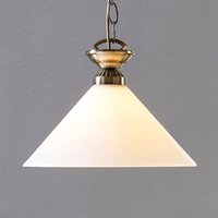 Lindby Otis pendellampa, Ø 30 cm, vit, glas, kon, E27