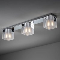 Fabbian Cubetto ceiling light 3-bulb G9 clear