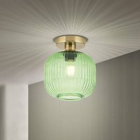 ORION Taklampa Carneval, grön, Ø 20 cm, glas, E27