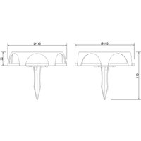 Globo LED-solcellslampa 36506, markspett, vägglampa, svart, aluminium