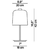 Luceplan Zile table lamp dove grey, height 42 cm