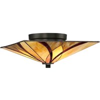 QUOIZEL Taklampa Asheville Tiffany design höjd 16,7 cm