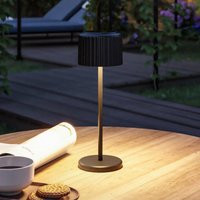 Paulmann LED solar table lamp Else, black, IP44 dimmable