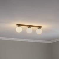 Loftlampe Fatis Opalglas/sort 3 lyskilder lang