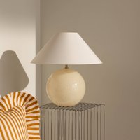 Globen Lighting Bordslampa Iris 45, krämfärgad, textil, 45 cm