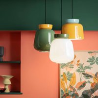 Ferroluce Corcovado hanging light, light blue/yellow