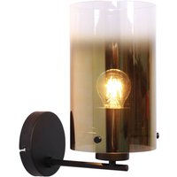Freelight Ventotto vägglampa, svart/guld, bredd 15 cm, metall/glas