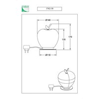 Fabas Luce Wendy LED-bordslampa, grön/mässing, äppelform, glas, dimbar