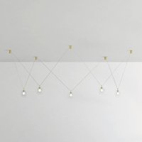 miloox by Sforzin Aladino hänglampa, 5 lampor, klar/guld, glas, decentraliserad