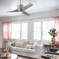 KICHLER LED ceiling fan Phree 56, three-blade, nickel KICHLER LED ceiling fan Phree 56, three-blade, nickel