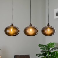 Opviq Hanging light Smoked 052 3-bulb linear glass Ø27cm