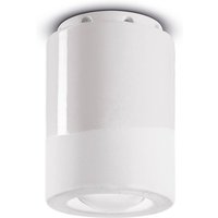 Ferroluce PI ceiling lamp, cylindrical, Ø 8.5 cm, white