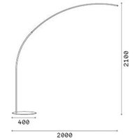 Ideallux Ideal Lux lampe sur pied LED Comet noir, métal, hauteur 210 cm