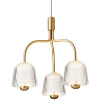 Nuura Aps Nuura LED-hänglampa Asteea 3, Ø 40 cm, mässingsfärgad/klar