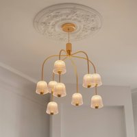 Nuura Aps Nuura LED-ljuskrona Asteea 9, Ø 66 cm, mässingsfärgad/klar