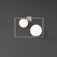 miloox by Sforzin Buble wall light, steel-coloured, 2-bulb, glass