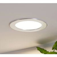 Prios LED-indbygningslampe Cadance, sølv, 17 cm, CCT, IP44