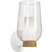 Mantra Iluminación Nora vägglampa, vit-transparent, glas, metall
