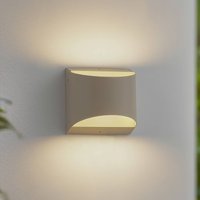Lindby LED-utomhusvägglampa Lenore, beige, metall, 13,5 cm