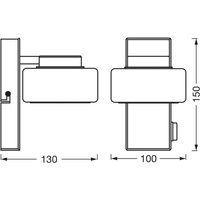 Applique murale LED OSRAM ORBIS FLAME, chrome, métal, IP44, CCT