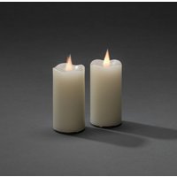 Konstsmide Christmas LED wax candle cream light colour amber Ø5cm 2-set