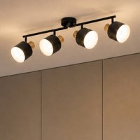 Lindby Lenja ceiling spotlight, 4-bulb, black, E14, metal