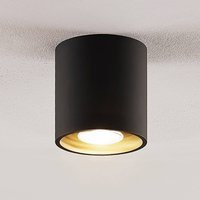 Lindby Parvin aluminium downlight, round, black