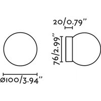 FARO BARCELONA Ping LED-vägglampa, svart/opal, glas, aluminium, Ø 10 cm