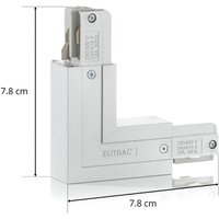 Eutrac L-connector, external protective earth, silver