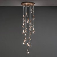Knikerboker Curve LED pendant light 20-bulb bronze