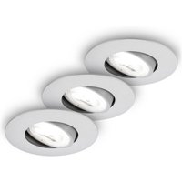 Briloner Kulana A inbyggnadslampa, matt krom, 4000K, set om 3 st