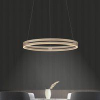 PURE LED-hänglampa E-Loop brons, Ø 70 cm, aluminium, CCT